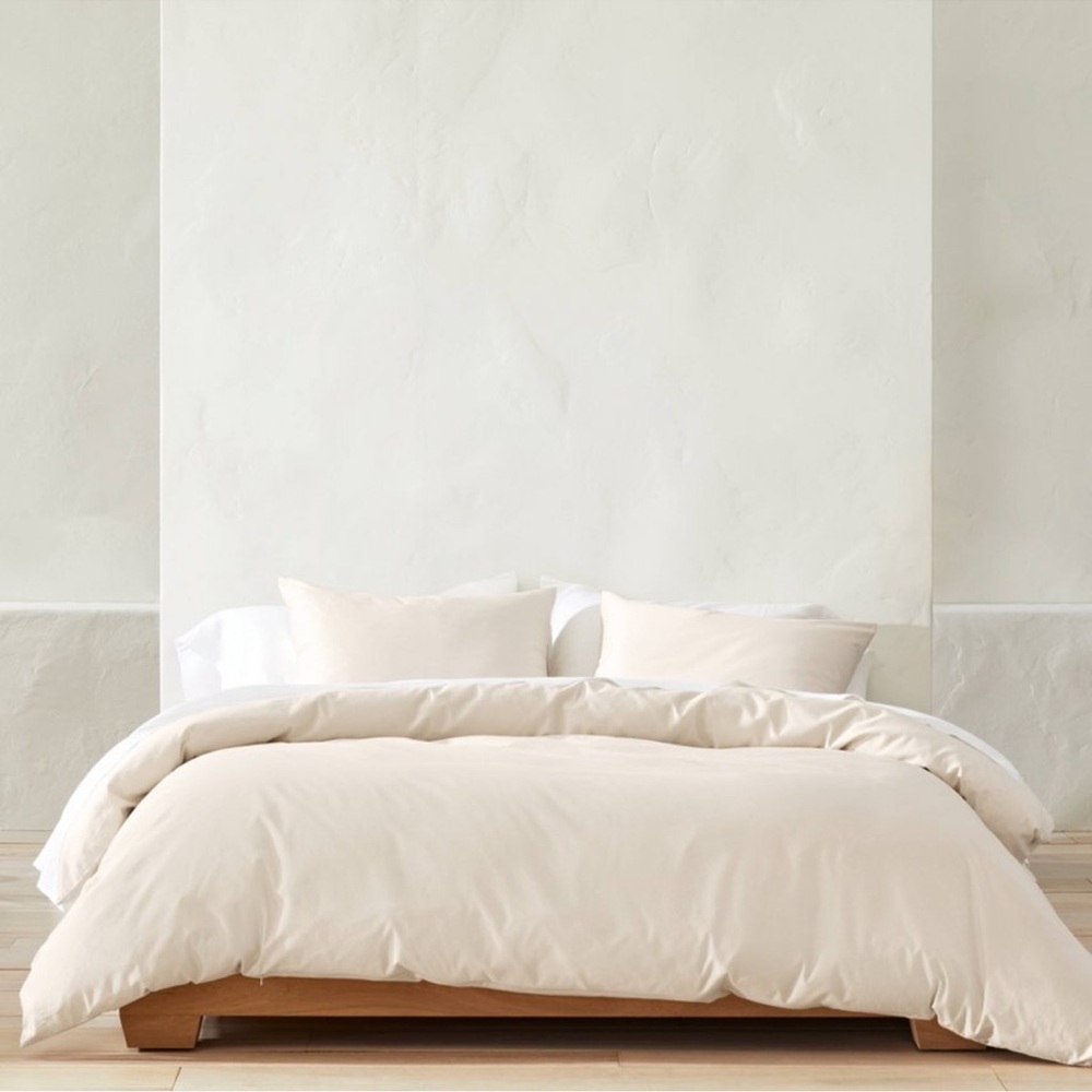 King Supima Washed Sateen Duvet & Sham Set Natural - Casaluna: OEKO-TEX
